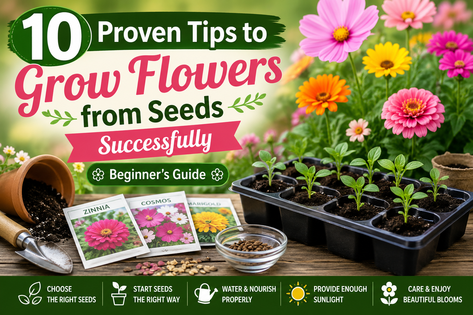🌺10 Proven Tips to Grow Flowers from Seeds Successfully | Beginner's Guide