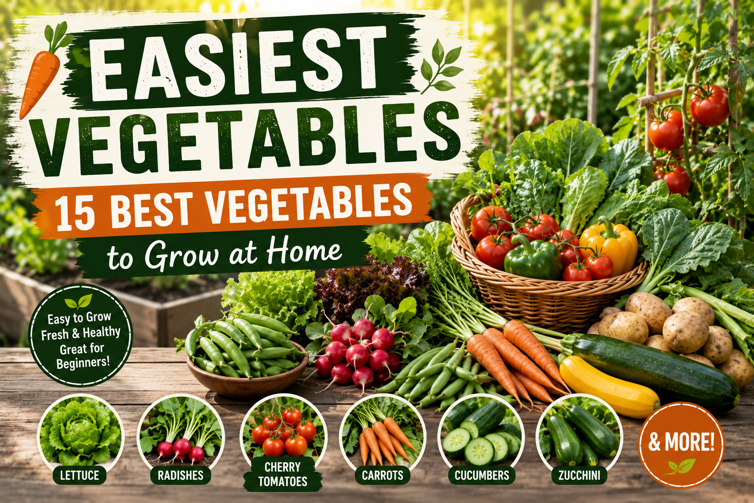 Easiest Vegetables: 15 Best Vegetables to Grow at Home